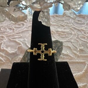 Tory Burch Gold Logo Ring Size 6